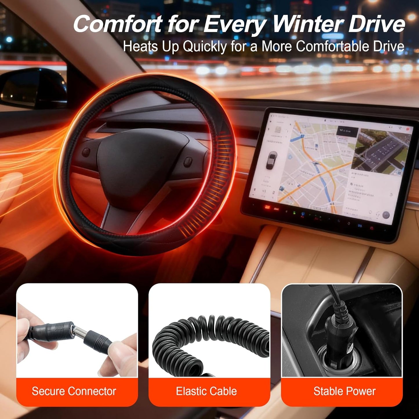 WarmGrip Heated Steering Wheel Cover